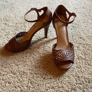 Brown heel sandals